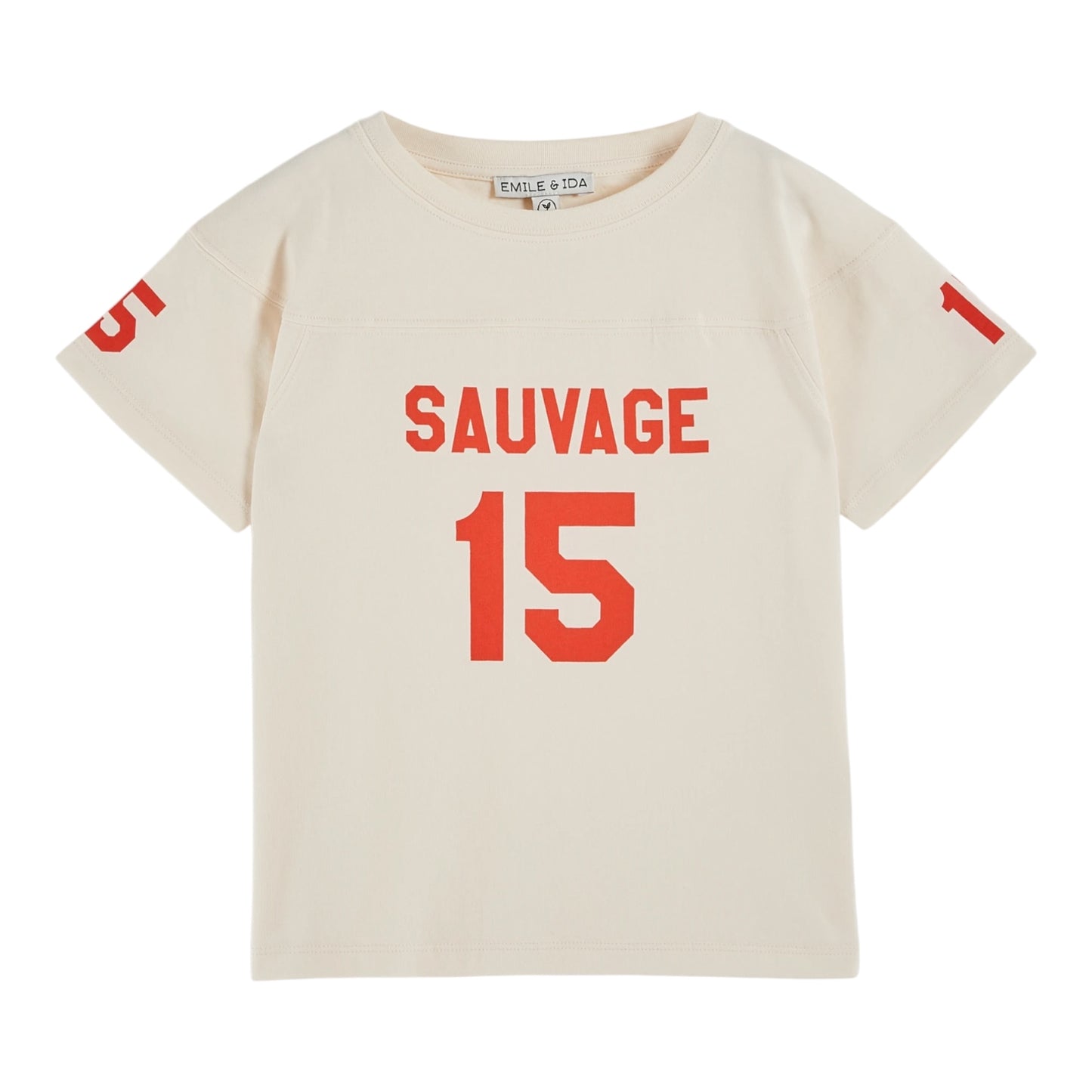 Emile et Ida numbered T-shirt, size 3-6 years, color: cream