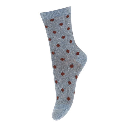 Glitzersocken mit Pünktlichen Irma von MpKids, Gr. 22-36, Farbe: blau