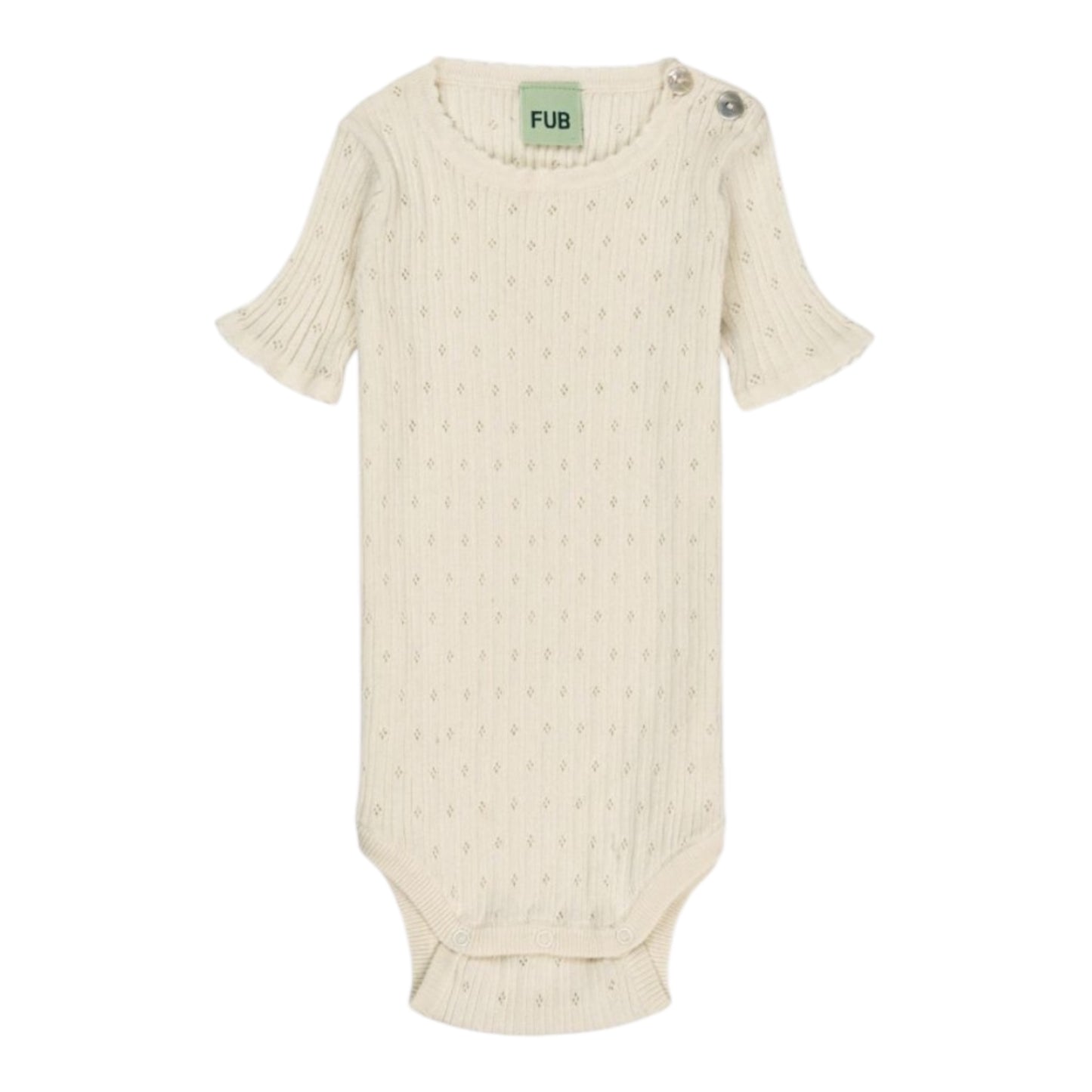 Pointelle-Body von Fub aus 100% Bio-Baumwolle, Gr. 62-92, Farbe: ecru