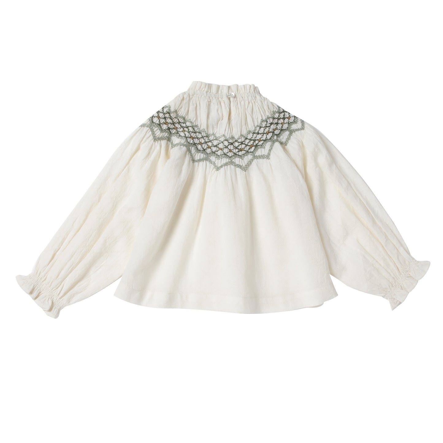 Bluse mit Smok von Bonheur du jour Paris, Gr. 2-10 Jahre, Farbe: ecru