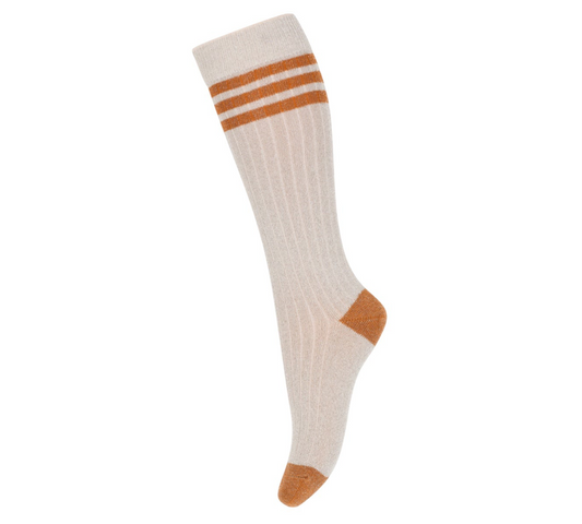 Glitzer Kniestrümpfe von mpKids Gr. 22-36, Farbe: silver