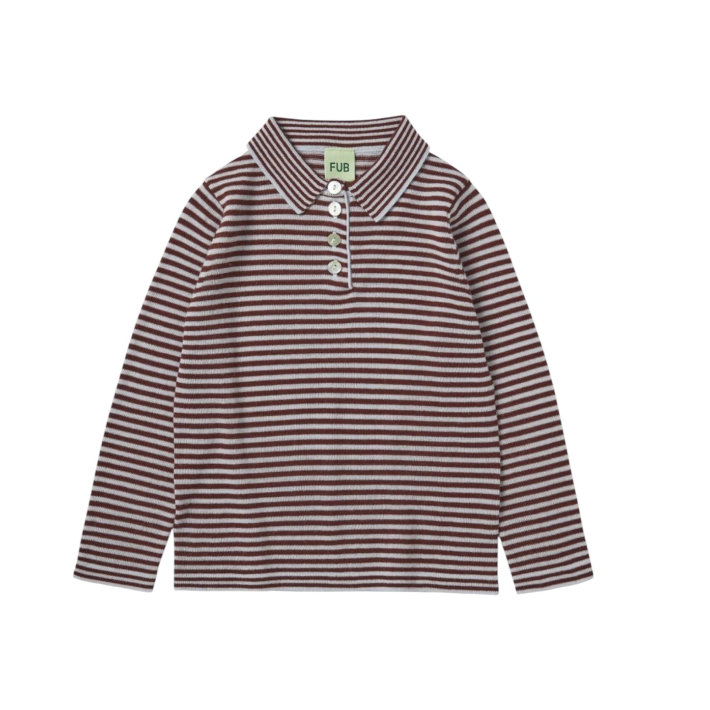 Poloshirt aus Merinowolle von Fub, Gr. 100-150, Farbe: ice/ clay