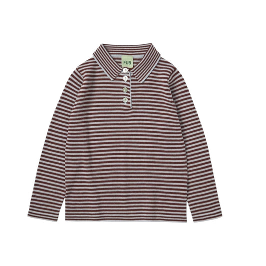 Poloshirt aus Merinowolle von Fub, Gr. 100-150, Farbe: ice/ clay
