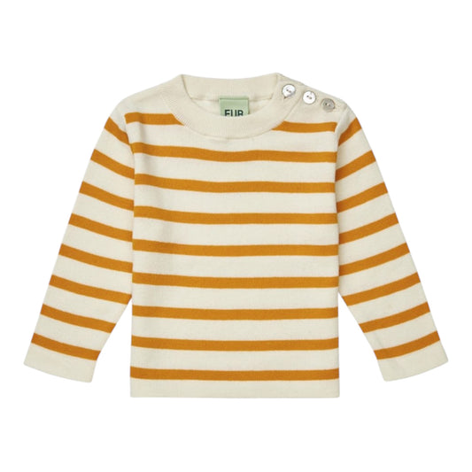 Strick-Shirt von Fub aus 100% Bio-Baumwolle, Gr. 62-90, Farbe: ecru/ sunflower