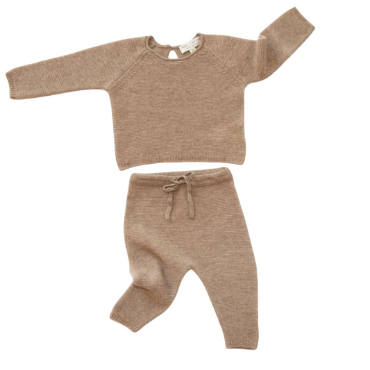 Babyset aus Kaschmir von Papa Lobster, Gr. 68-92 Monate, Farbe: allnatural coffee mélange