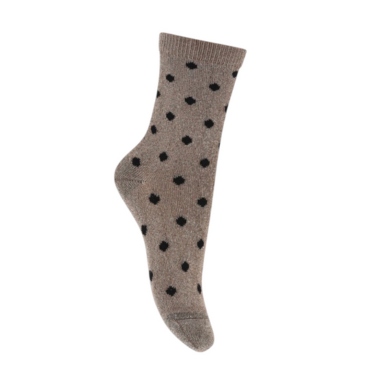 Glitzersocken mit Pünktlichen Irma von MpKids, Gr. 22-36, Farbe: gold