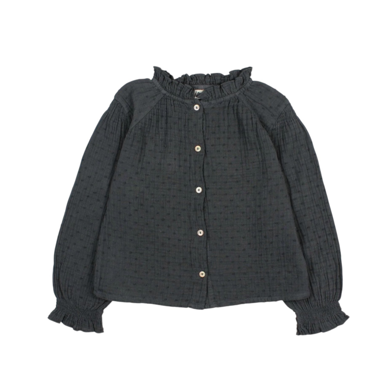 Bluse mit Rüschen von Búho, Gr. 3-10 Jahre, Farbe: anthrazit