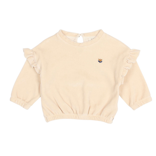Samt Sweatshirt von Búho, Gr. 3-6 Monate, Farbe: ivory