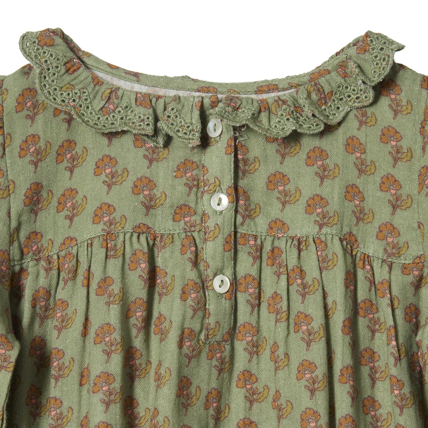 Romper mit Blumenmuster von Bonheur du jour Paris, Gr. 3-24 Monate, Farbe: olive