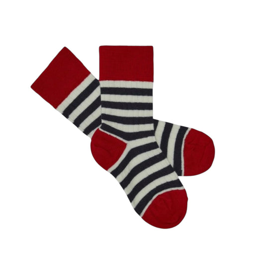 Wollsocken von Fub, Gr. 19-36, Farbe: pure red/ dark navy