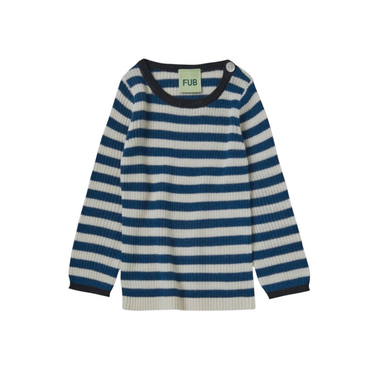 Ripp Shirt aus Merinowolle von Fub, 56-92, Farbe: ecru/ royal blue
