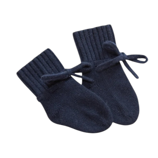 Baby-Söckchen „Mimi“ von Papa Lobster, 0-6 Monate aus 100% Kaschmir, Farbe: navy