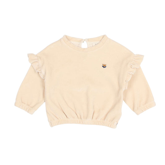 Samt Sweatshirt von Búho, Gr. 3-6 Monate, Farbe: ivory