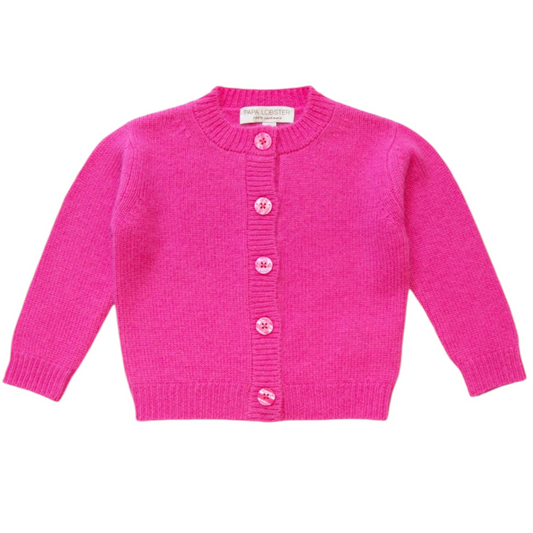 Strickjacke von Papa Lobster aus 100% Kaschmir, Gr. 98-140, Farbe: pink