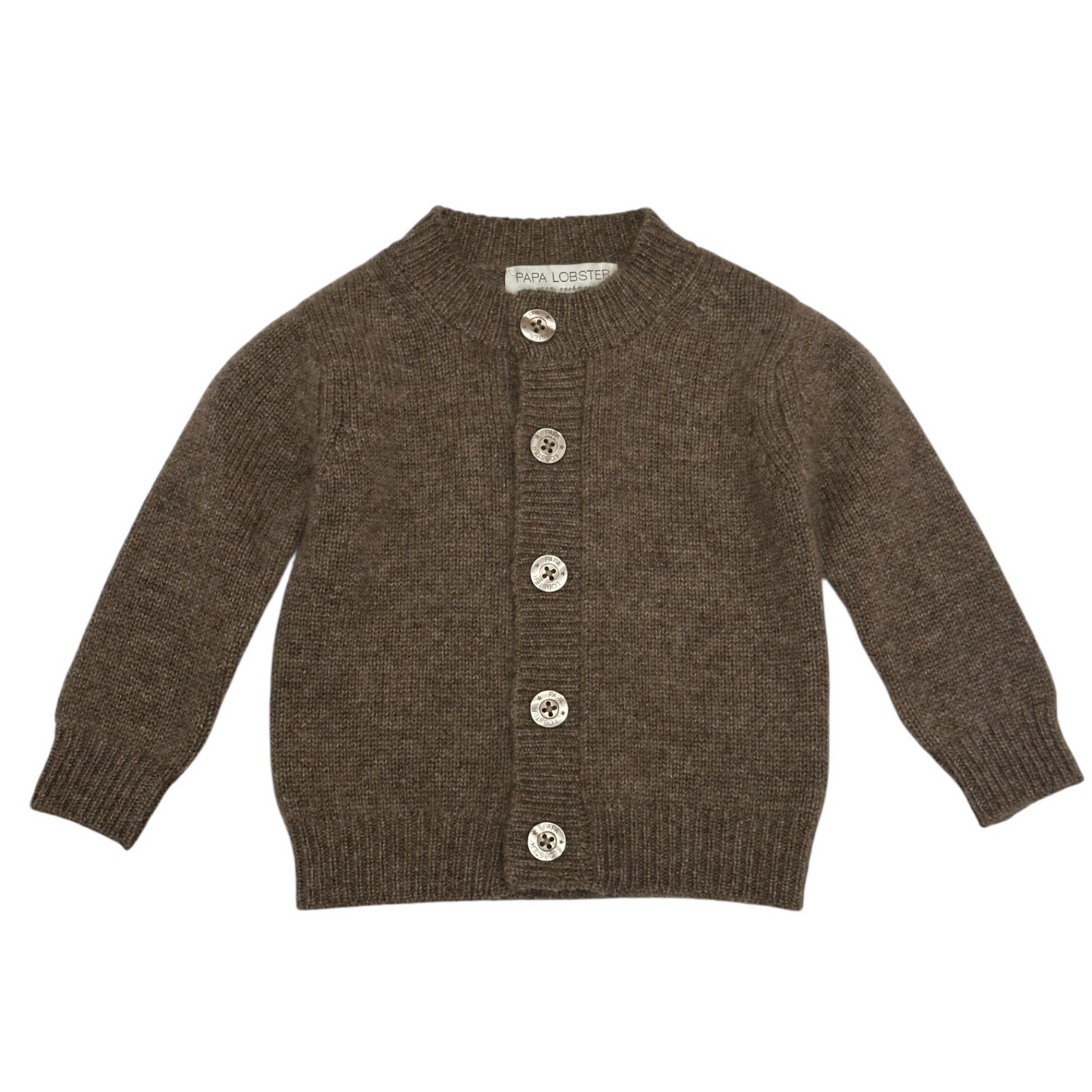 Strickjacke „Nicki“ von Papa Lobster, 0-36 Monate aus 100% Kaschmir, Farbe: chocolate