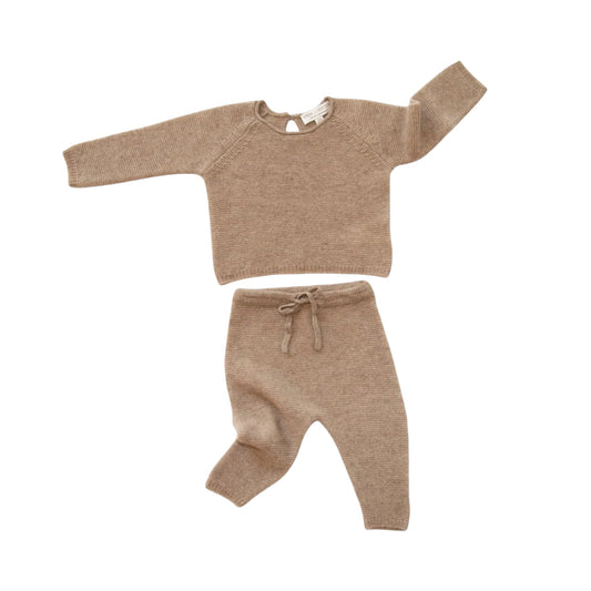 Babyset aus Kaschmir von Papa Lobster, Gr. 68-92 Monate, Farbe: allnatural coffee mélange