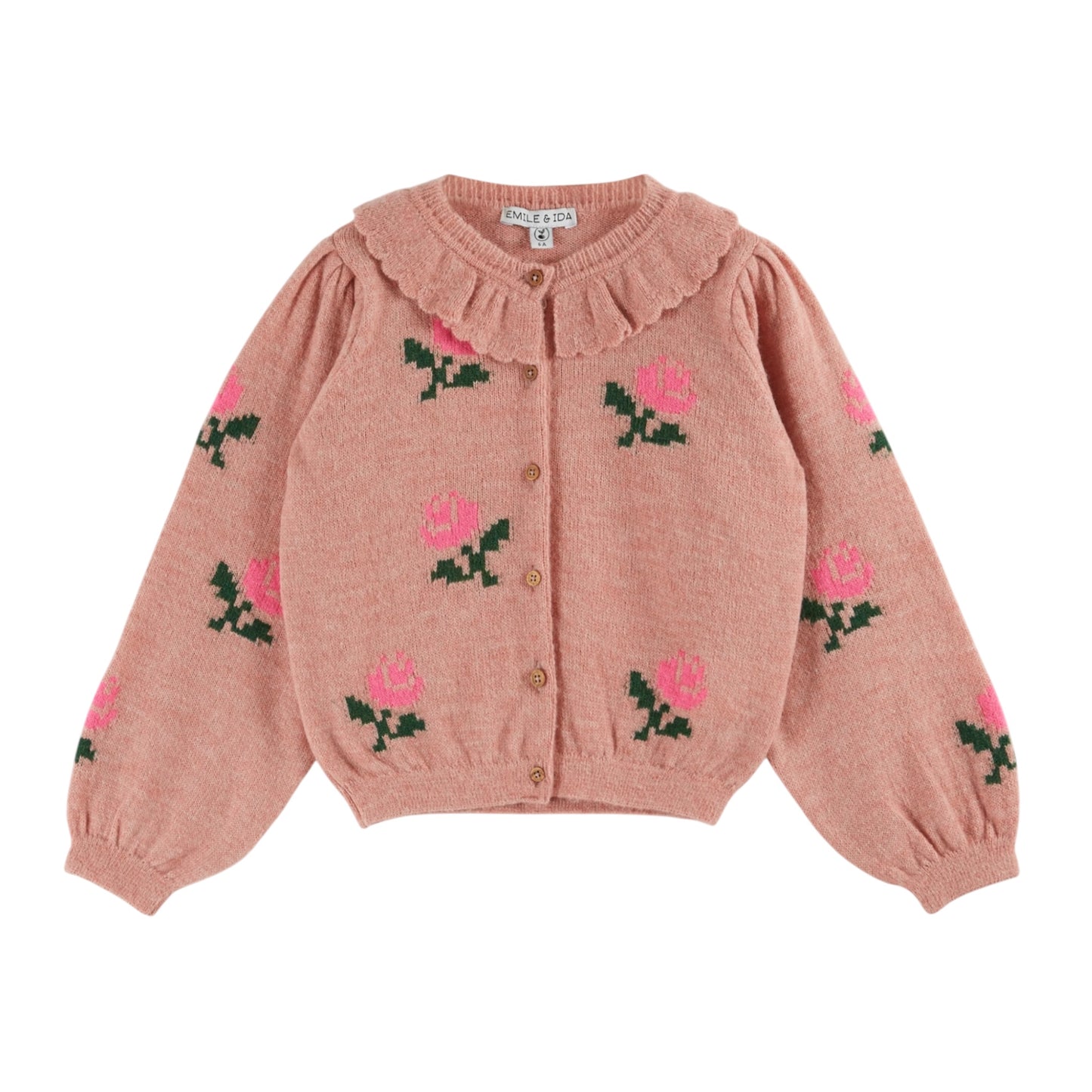 Cardigan mit Blumen von Emile et Ida, Gr. 3-6 Jahre, Farbe: rose