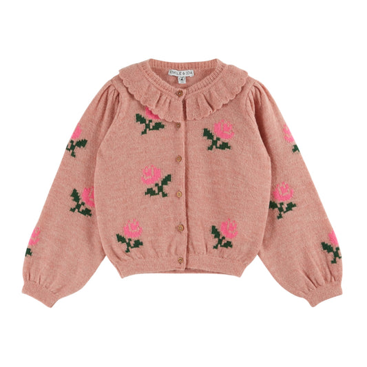 Cardigan mit Blumen von Emile et Ida, Gr. 3-6 Jahre, Farbe: rose