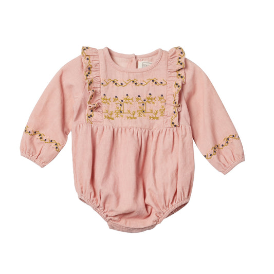 Romper aus Mikrocord von Bonheur du jour Paris, Gr. 62-92, Farbe: rose