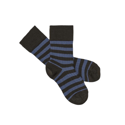 Wollsocken von Fub, Gr. 19-36, Farbe: chocolate melange/ sky