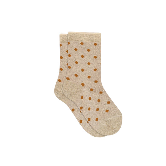 Glitzer Socken mit Pünktlichen von MpKids, Gr. 22-36, Farbe: beige