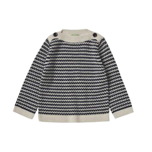 Pullover aus Merinowolle von Fub, Gr. 62-92, Farbe: ecru/ dark navy