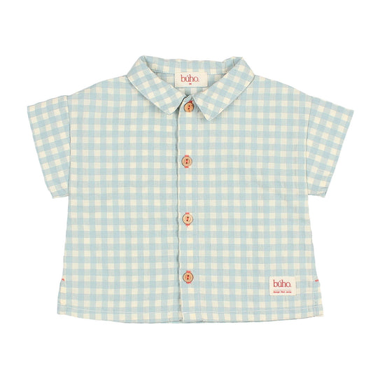 Karohemd von Búho, Gr. 3-24 Monate, Farbe: aqua