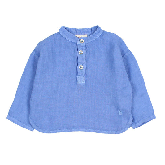 Hemd aus Leinen von Búho, Gr. 3-24 Monate, Farbe: ocean blue