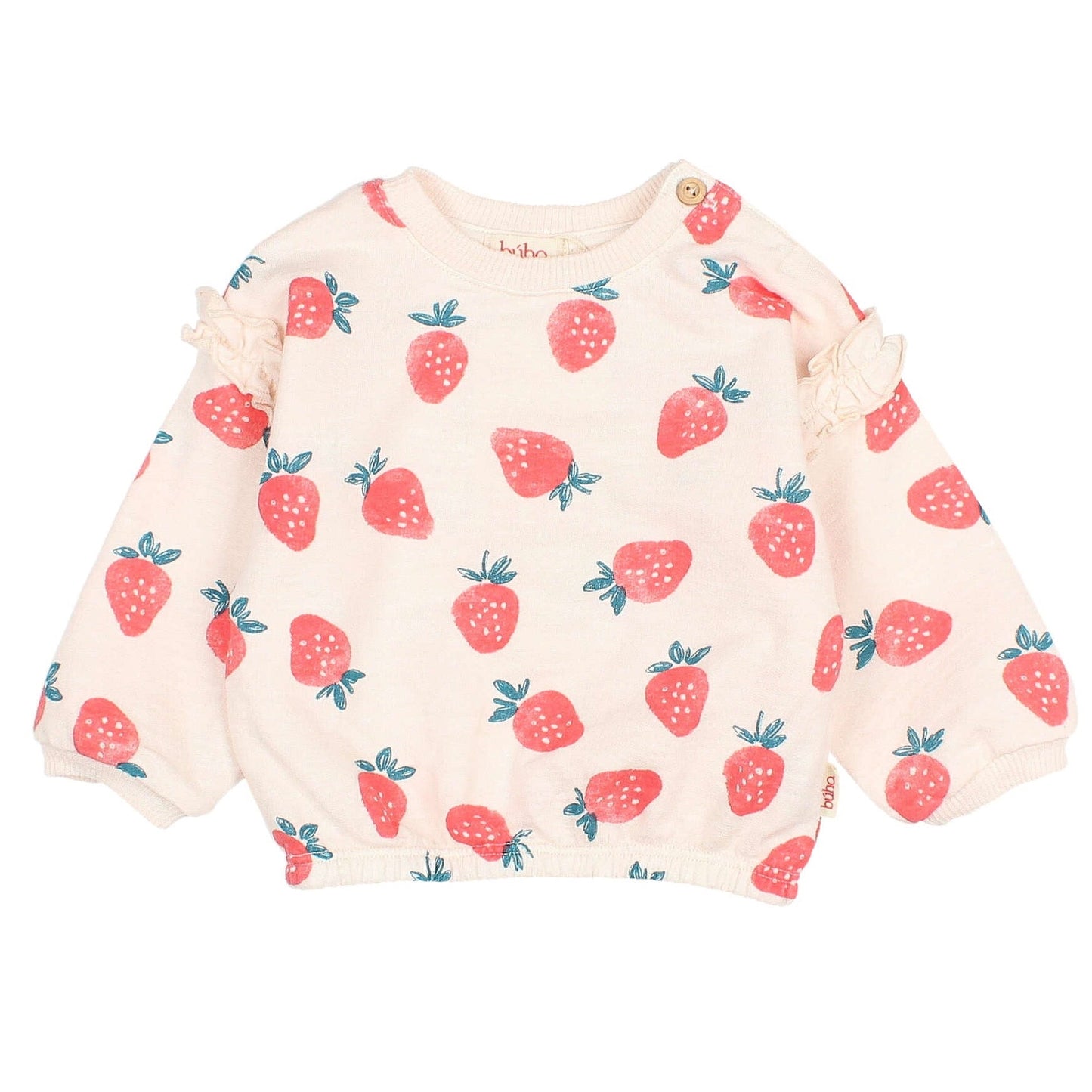 Sweatshirt mit Erdbeeren von Búho, Gr. 3-24 Monate, Farbe: cream pink