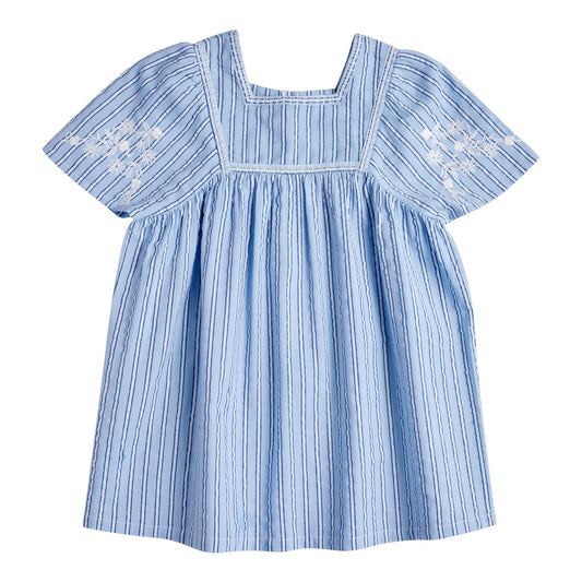 Gestreifte Kleid von Bonheur du jour Paris, Gr. 4-8 Jahre, Farbe: bleu/blanc