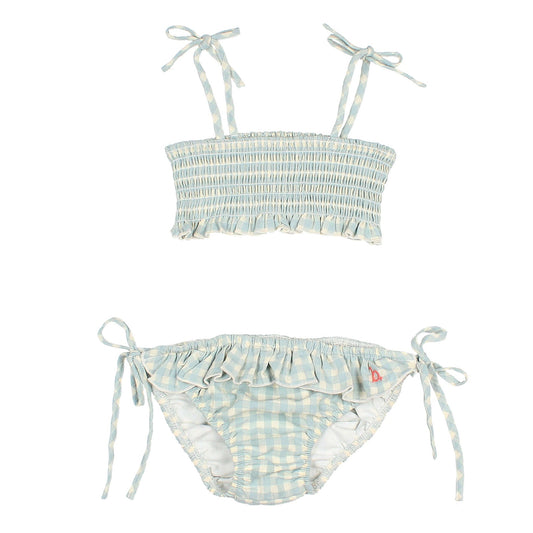 Bikini mit Karomuster von Búho, Gr. 3-8 Jahre, Farbe: aqua