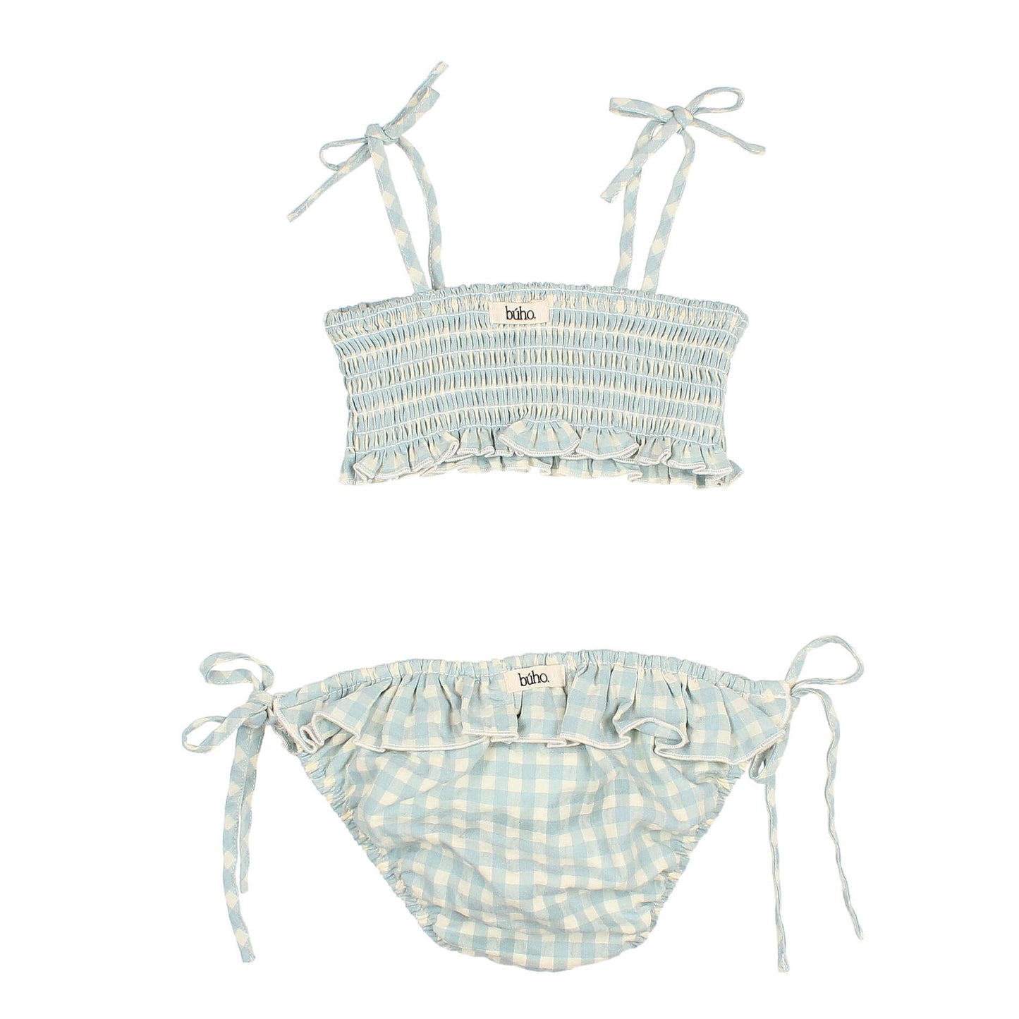 Bikini mit Karomuster von Búho, Gr. 3-8 Jahre, Farbe: aqua