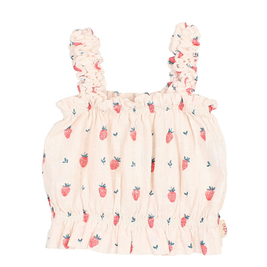 Top mit Erdbeeren von Búho, Hr. 3-8 Jahre, Farbe: cream pink