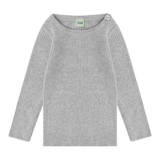 Baby Rib Blouse von Fub, Gr. 62-86, Farbe: light grey melange