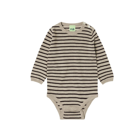 Baby Body aus Merinowolle von Fub, Gr. 56-92, Farbe: oat melange/mocca