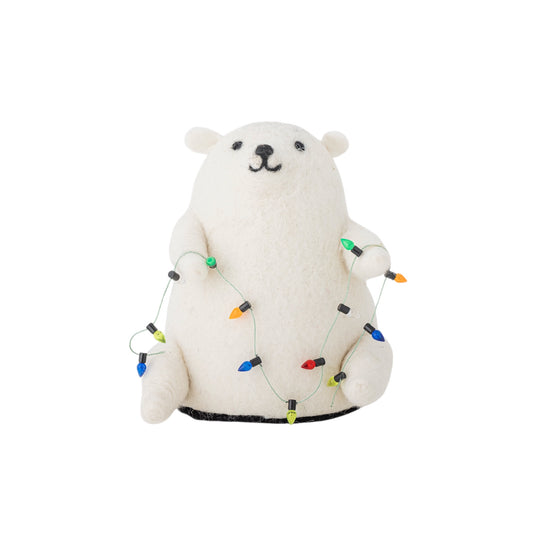 Gefilzter Polarbär mit Lichterkette von Bloomingville