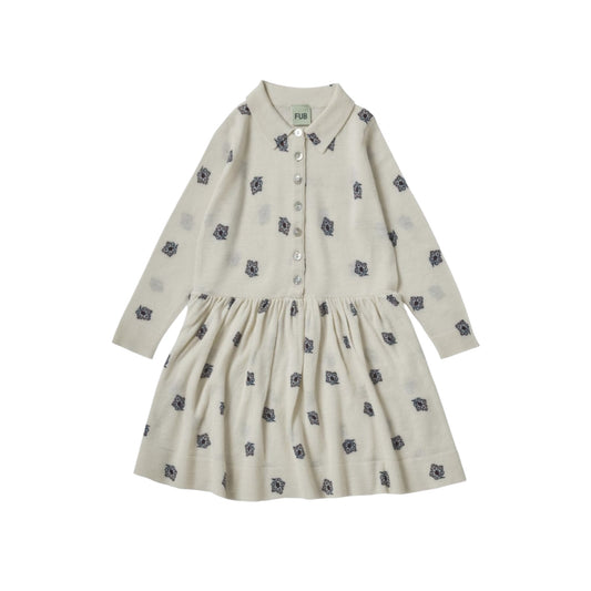 Kleid mit Print aus Merinowolle von Fub, Gr. 100-130, Farbe: ecru/ paisley