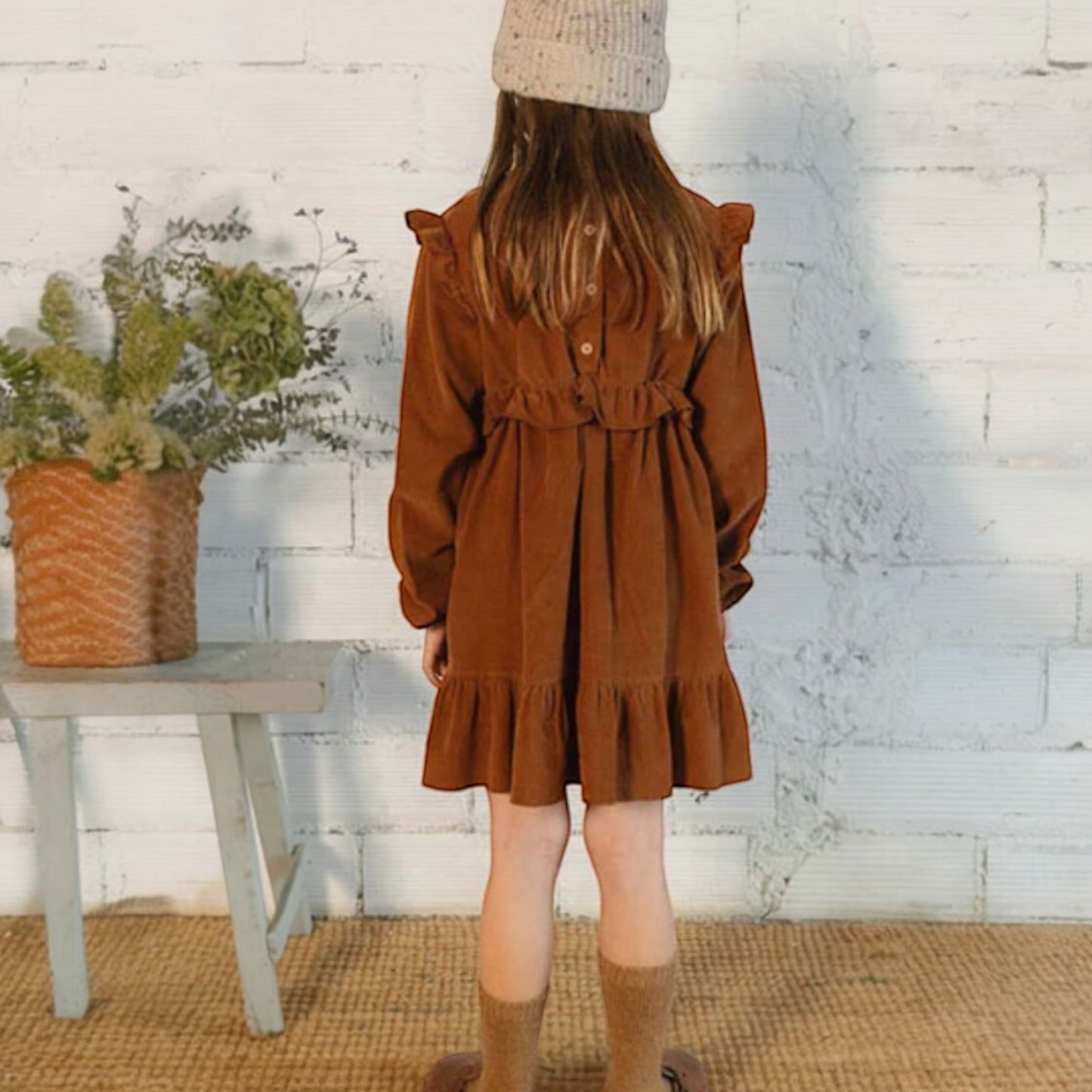 Feincord-Kleid von Búho, Gr. 3-10 Jahre, Farbe: toffee
