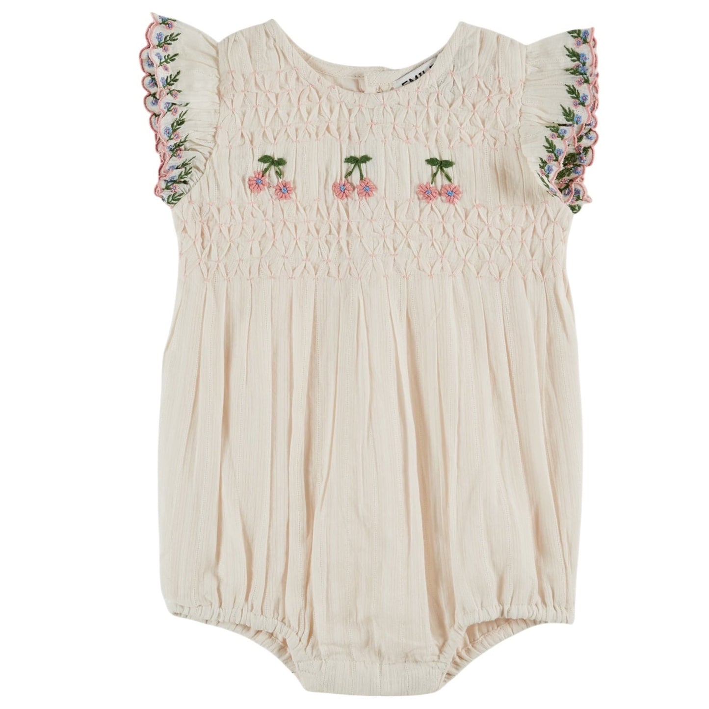 Gesmokter Romper von Emile et Ida, Gr. 3-24 Monate, Farbe: creme