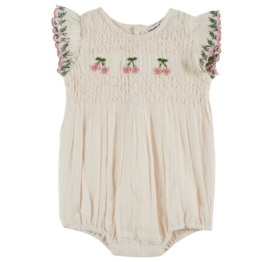 Gesmokter Romper von Emile et Ida, Gr. 3-24 Monate, Farbe: creme