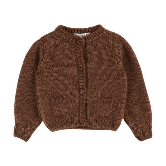 Kuscheliger Cardigan von Emile et Ida, Gr. 6-24 Monate, Farbe: chataigne