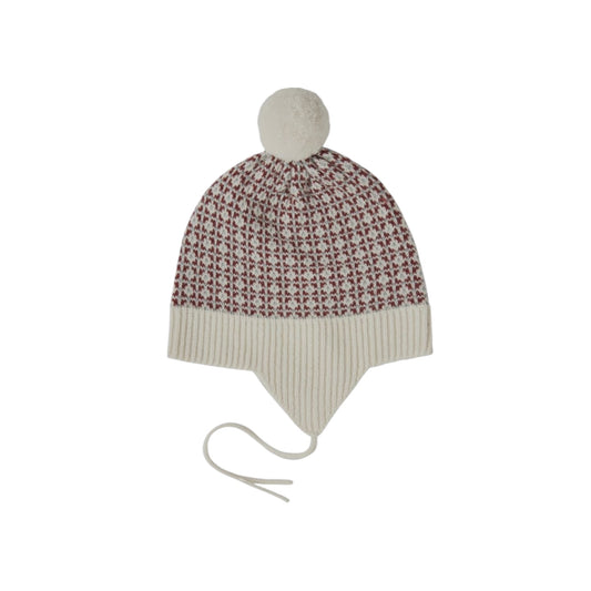 Baby Mütze aus Merinowolle von Fub, Gr. 62-80, Farbe: ecru/ clay/ misty green