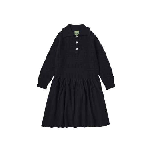 Pointelle Kleid aus Merinowolle von Fub, Gr. 100-130, Farbe: dark navy