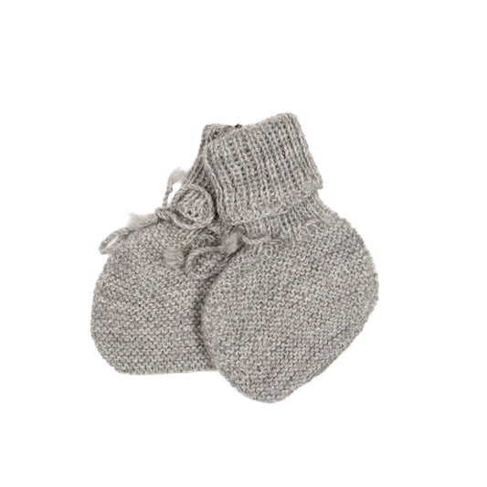 Babysöckchen aus Alpaca von Huttelihut, Gr. 0-6 Monate, Farbe: grau