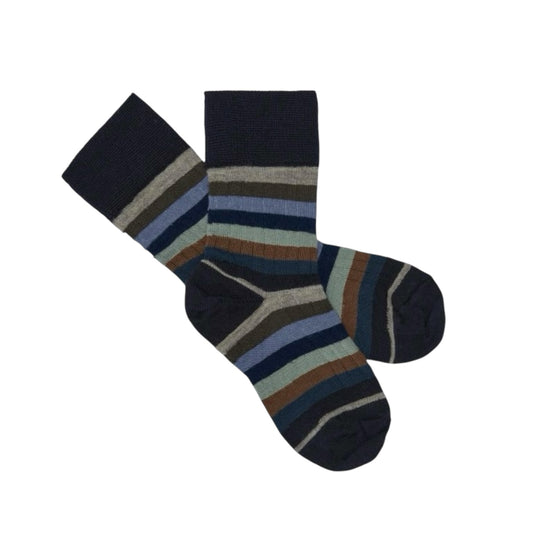 Wollsocken von Fub, Gr. 19-36, Farbe: dark navy/ multi stripe