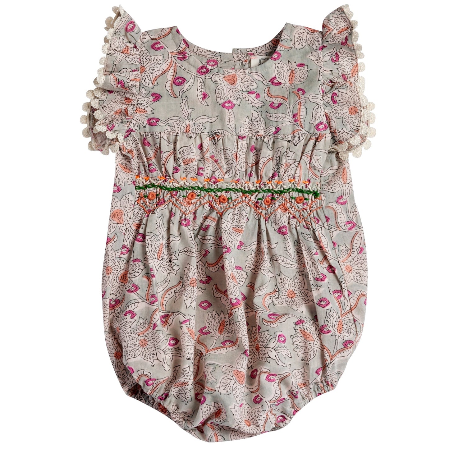 Gesmokter Romper von Bonheur du jour Paris, Gr. 3-24 Monate, Farbe: blue