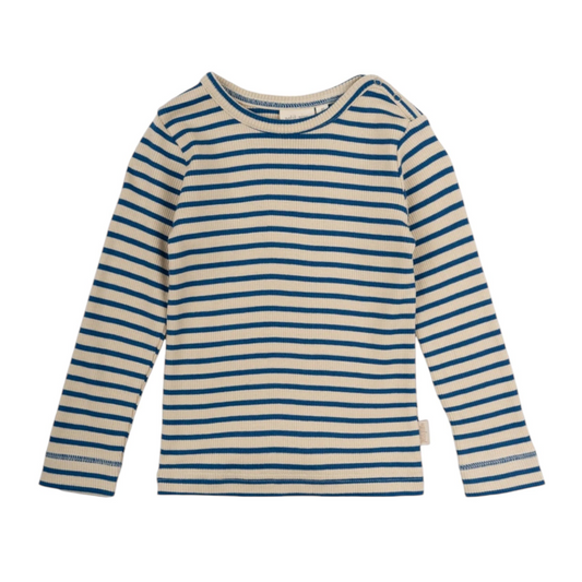 Langarm-Shirt von Petit Piao, Gr. 98-122, Farbe: deep cobalt/ off white