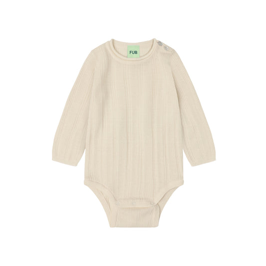 Baby Ripp-Body aus Merinowolle von Fub, Gr. 56-92, Farbe: ecru