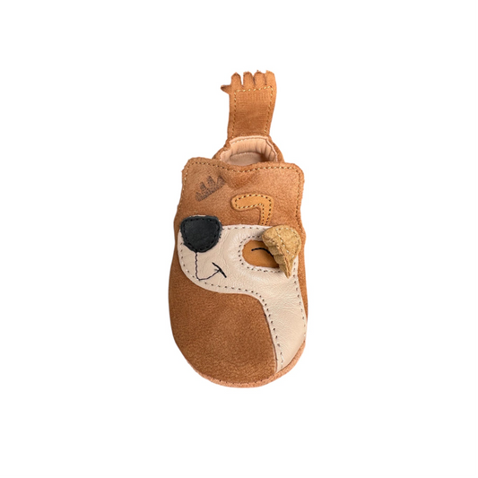 Krabbelschuhe Hund von Easy Peasy, Gr. 18-26, Farbe: brown