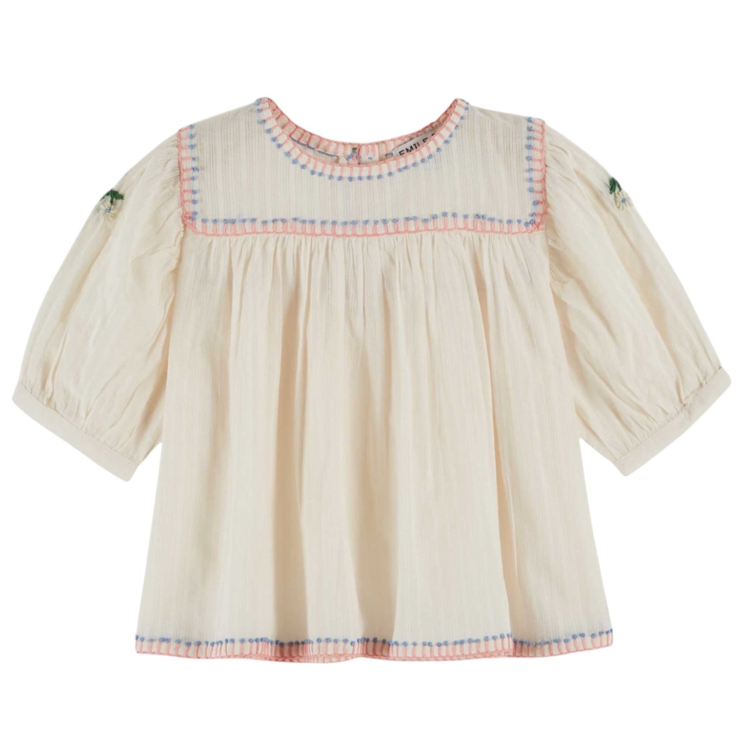 Bluse mit Stickerei von Emile et Ida, Gr. 9-24 Monate, Farbe: creme